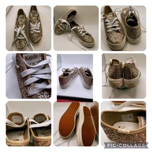 Keds Kids Glitter Glam Shoes Sneakers Casual Girl Sparkle Size 13